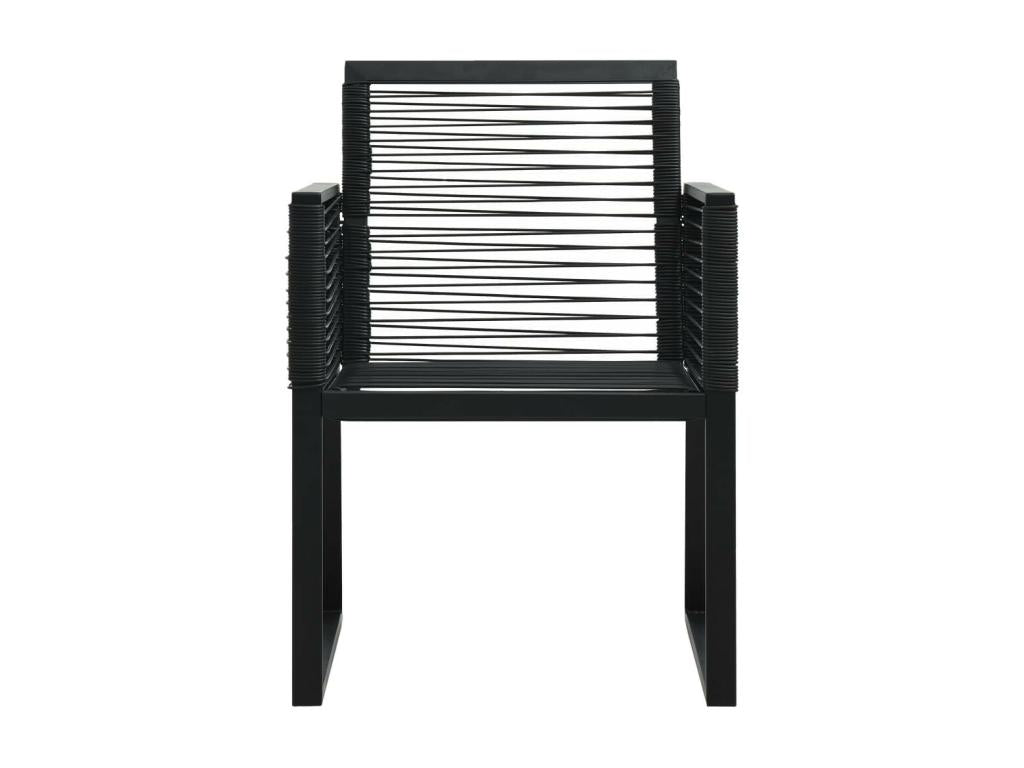 Chaises de jardin 2 pcs Noir Rotin PVC 2 KKIO41534