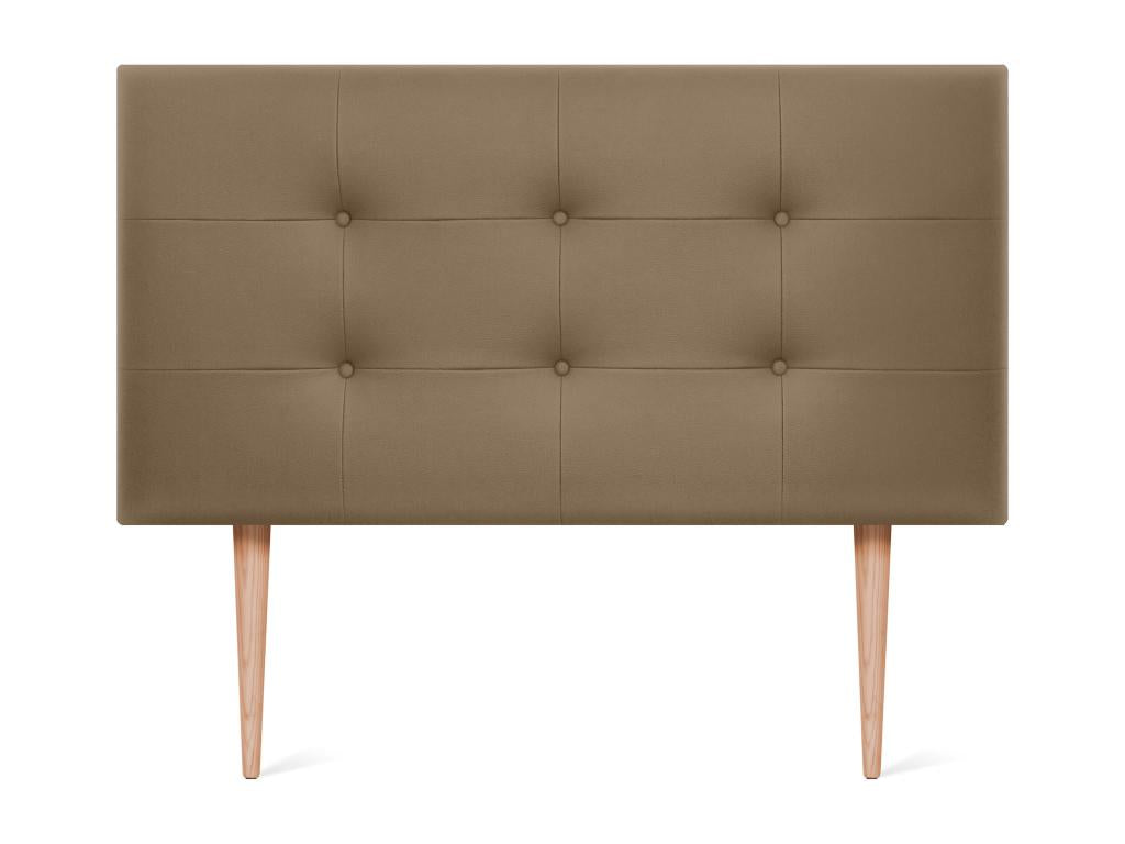 Boislis Tête de Lit en Similicuir Capitonnée 105x115cm avec Pieds Lit 105 - Marron Clair OKKM02337