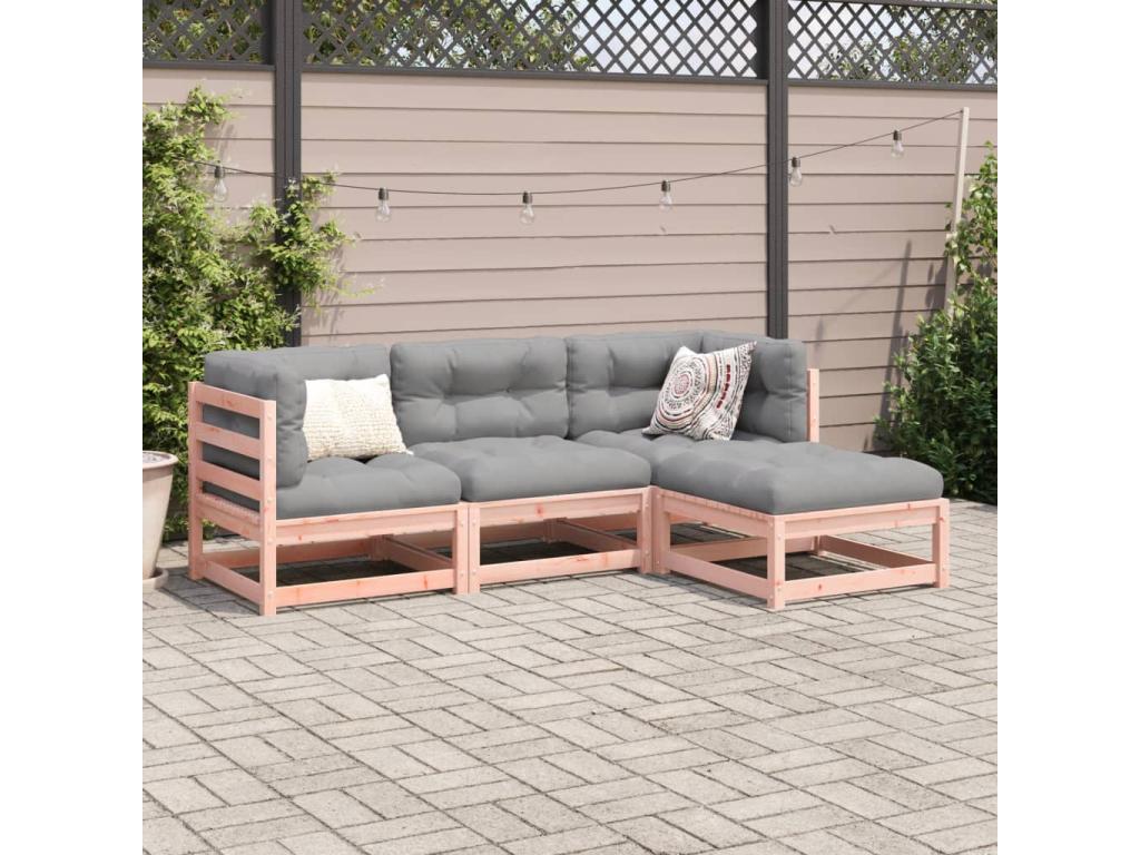 Salon de jardin 4 pcs bois massif sapin de Boislis CMUW83628