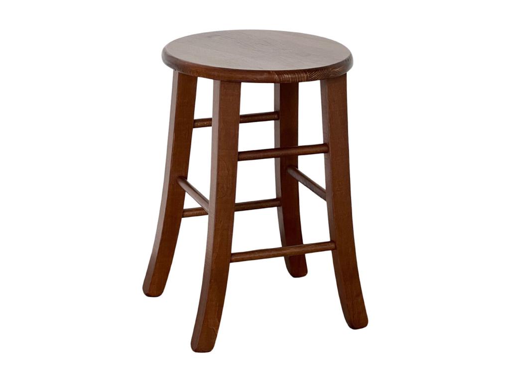 Tabouret de bar bas en bois assise ronde h 47 cm pied sabre LIZL30189