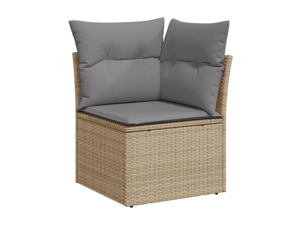 Salon de jardin et coussins 11 pièces méBoislis beige résine tressée NIKR59795