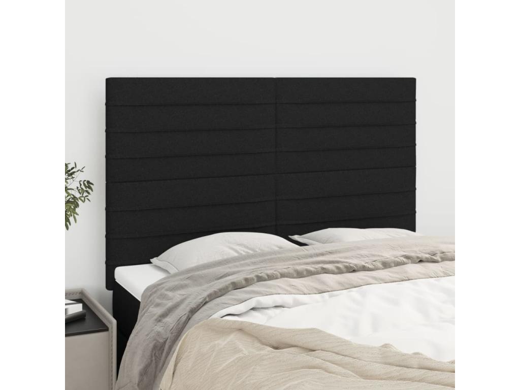 Tête de lit 4 pièces Noir 72x5x78/88 cm Tissu PUNO79730