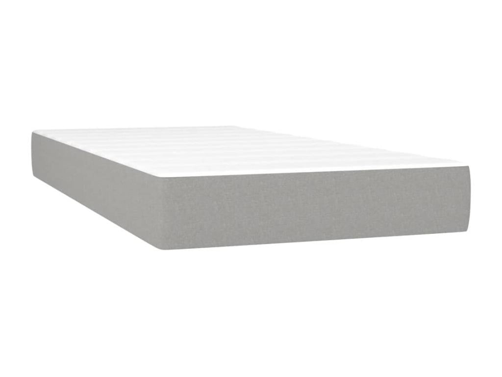 Sommier tapissier avec matelas et LED Gris clair 90x190cm Tissu YKPN09092