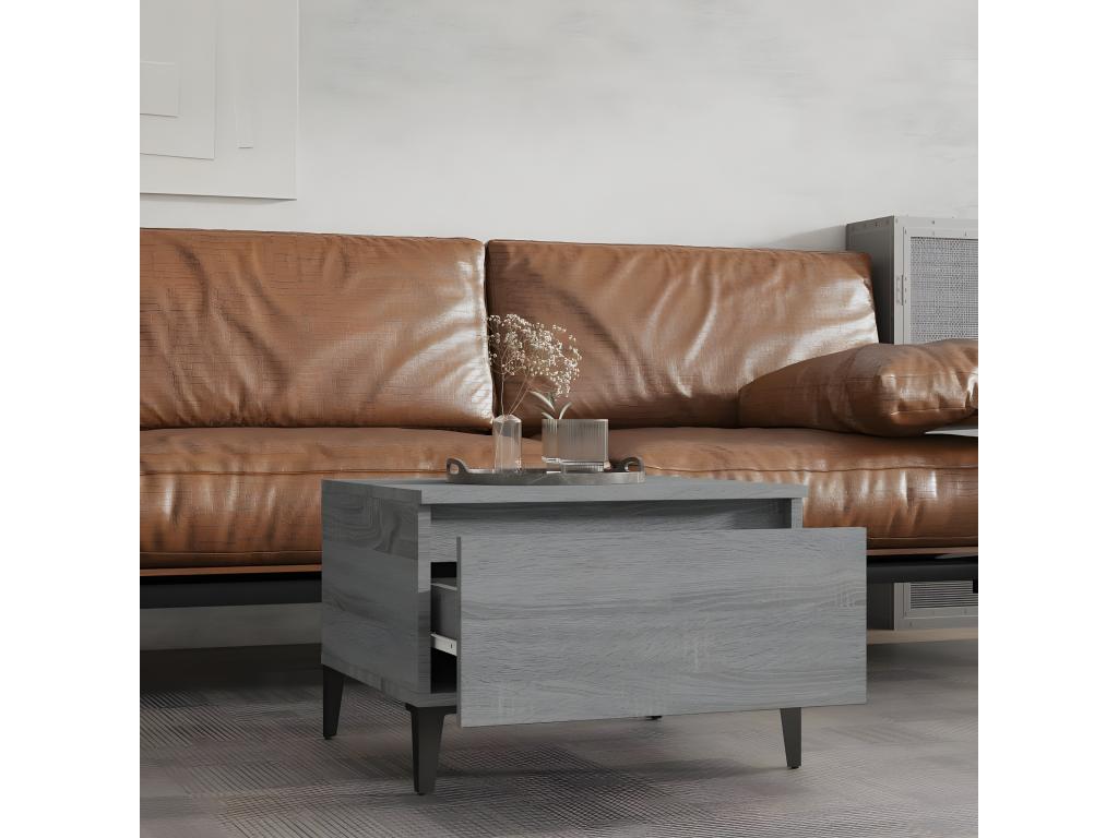 Table d'appoint Boislis gris 50x46x35 Bois d'ingénierie IHSW30364