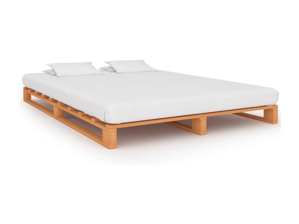 Cadre de lit de palette sans matelas 200x200cm bois massif LYEJ47980