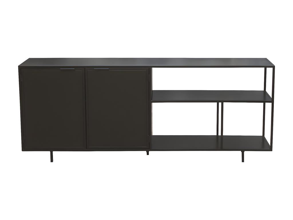 Buffet industriel en métal noir 2 portes L180 cm Boislis SCOS92653