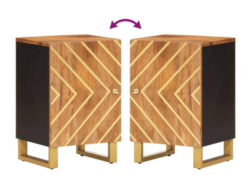 Armoire bain marron et noir 38x33.5x58 cm bois massif manguier NCDS58596