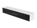 Meuble TV haute brillance noir et blanc avec éclairage LED à couleur changeante portes Boislis-à-Ouvrir 180x30 GOKAINS HAJZ86189