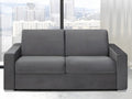Canapé 2 places convertible express en velours anthracite - Couchage Boislis larges 120 cm - Matelas 14 cm avec mémoire de forme Boislis AJQZ60947
