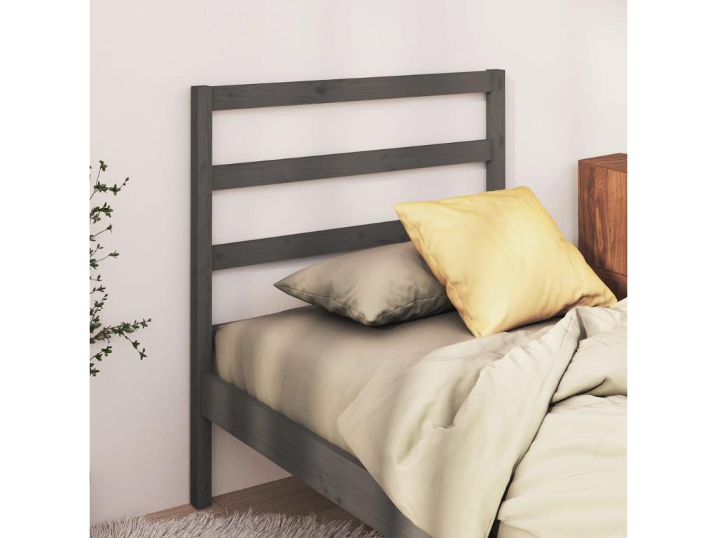 Tête de lit Gris 81x4x100 cm Bois massif de pin RVOC44981