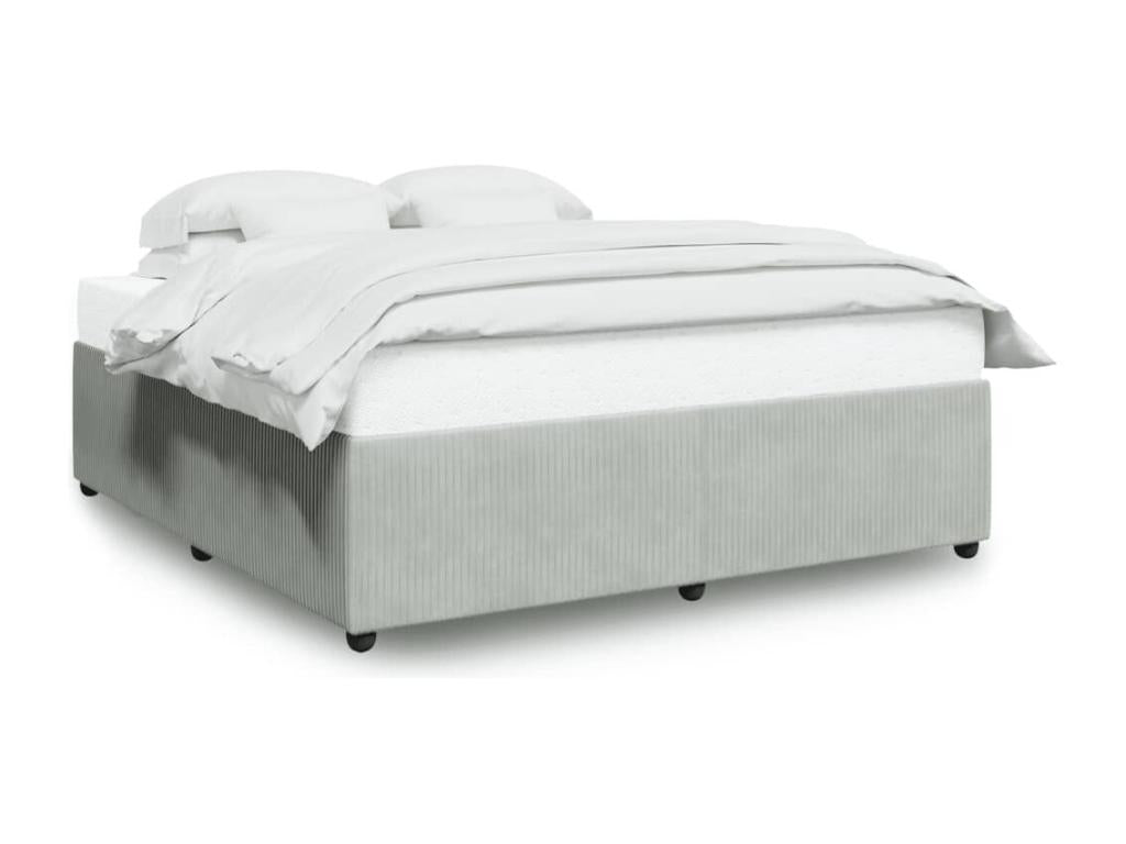Cadre de lit sans matelas gris clair 200x200 cm velours AFDQ91753