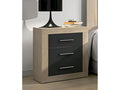 Table de nuit table de chevet coloris chêne Boislis graphite - Longueur 50 x Profondeur 34.6 x Hauteur 60 cm TPRU26404