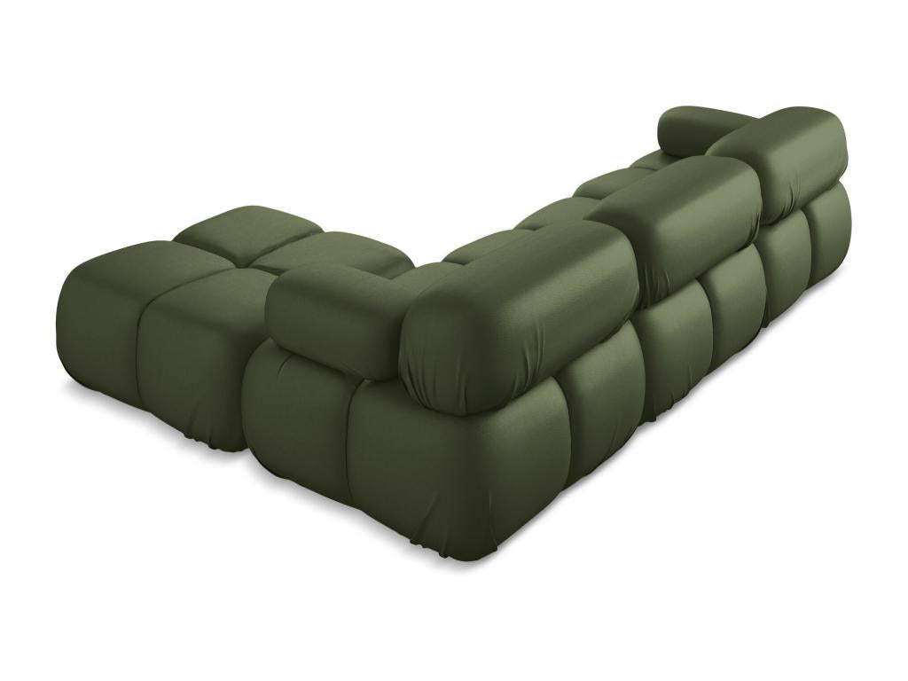 Canapé d'angle modulaire réversible en Cuir artificiel - vert - Boislis NAOY10143