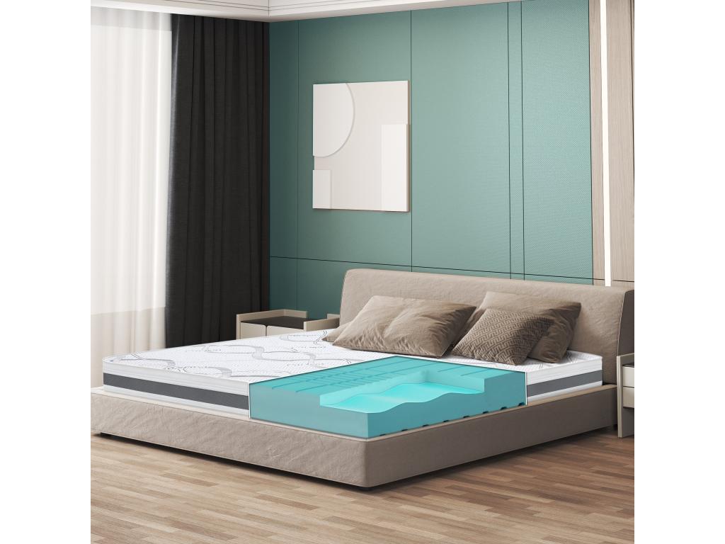 Matelas Double 140x185 à mémoire - Qualité Premium - Hauteur 16 cm - Fabriqué en Italie PUME11184