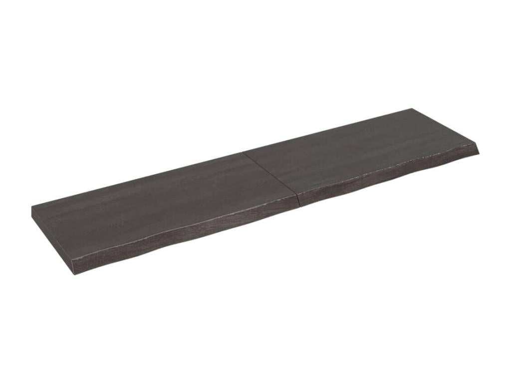 Etagère murale marron foncé bois chêne massif traité EDRO98351