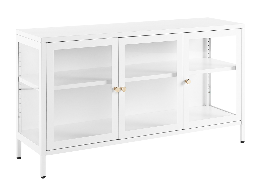 Vitrine en verre Boislis Métal 115 cm 35 cm Blanc NOOE01147