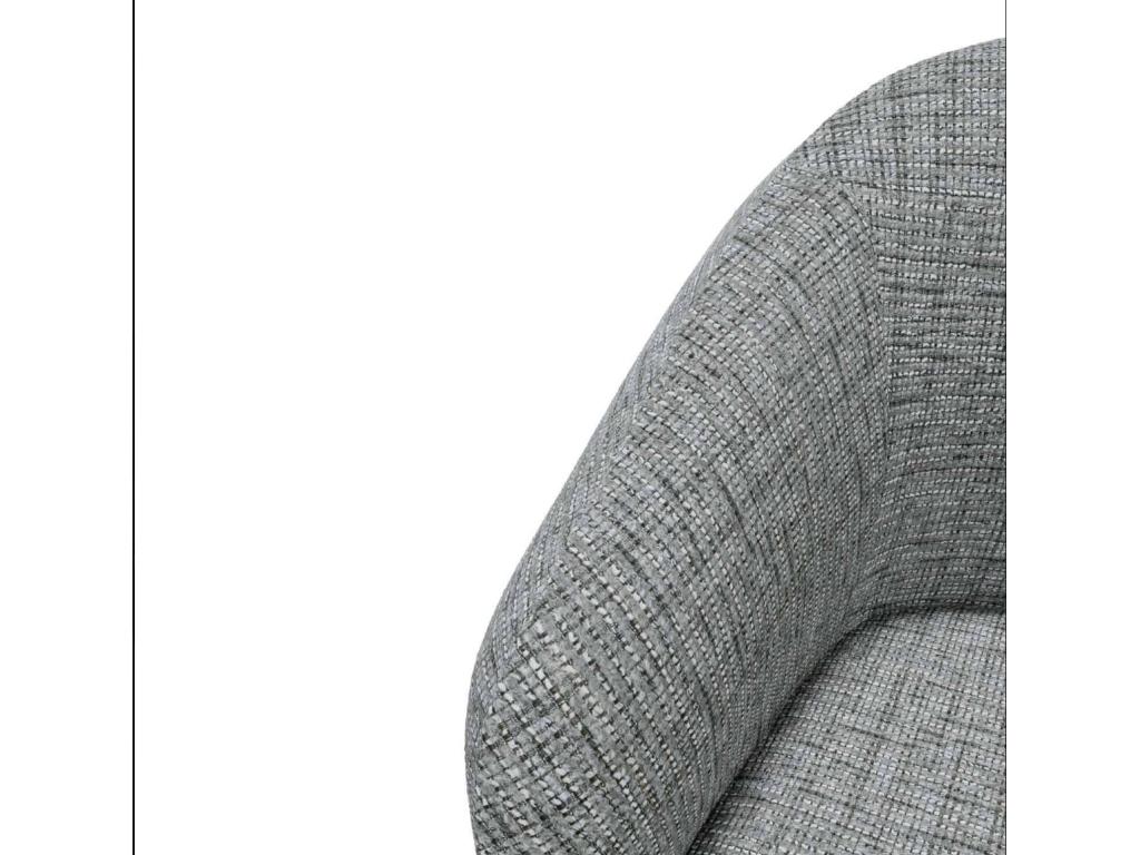 Chaise en tissu avec pieds métal noir Boislis – Design galbé et confort exceptionnel-Couleur Gris HCEK85706