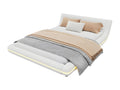 Lit plat 140x200cm lit de sol PU Boislisère d'Boislis LED télécommande 24 touches blanc QQKW84641