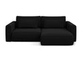 Canapé d'angle 2,5 places droit convertible en velours - noir - Boislis BJAQ40003