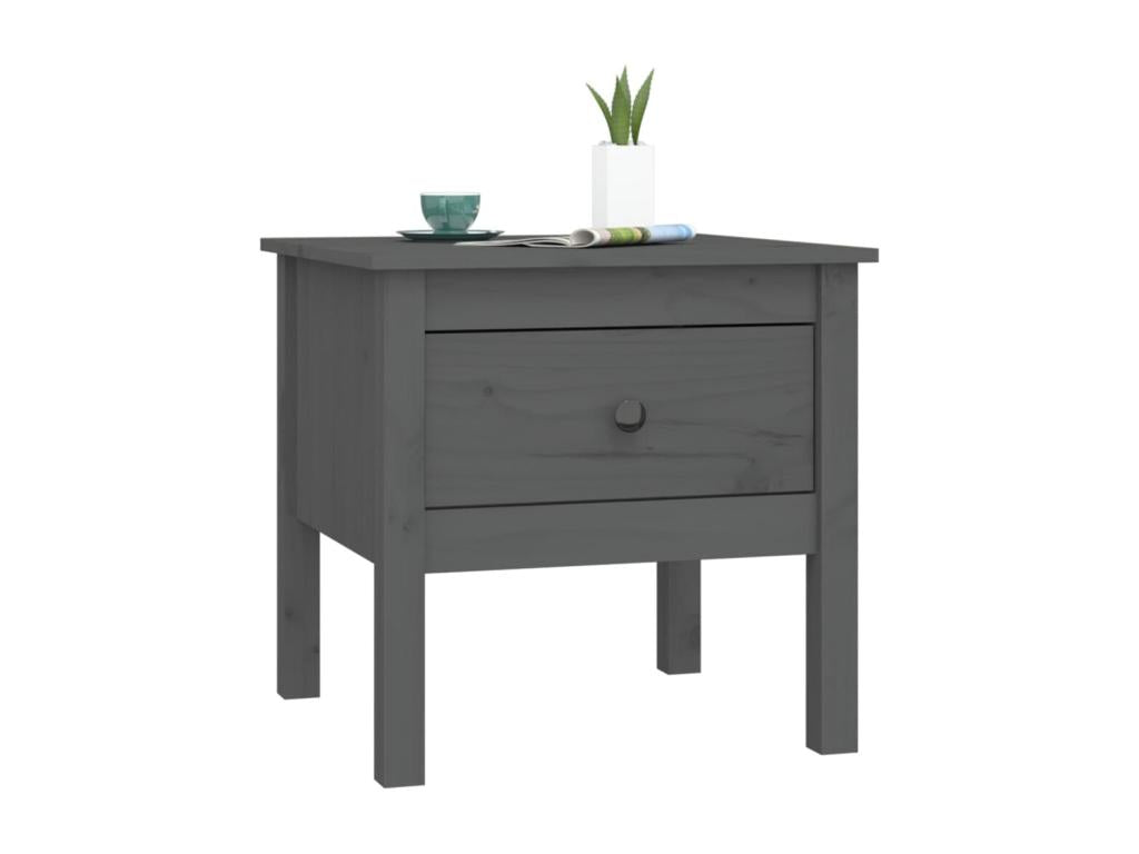 Table d'appoint Gris 50x50x49 cm Bois massif de pin STYS05174
