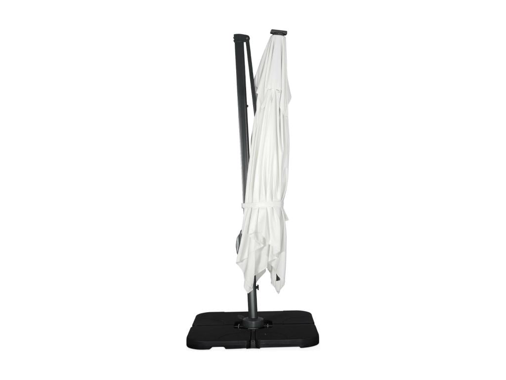 Parasol déporté solaire LED 3x3m Boislis écru avec Boislisère intéBoislise housse UZHK79702