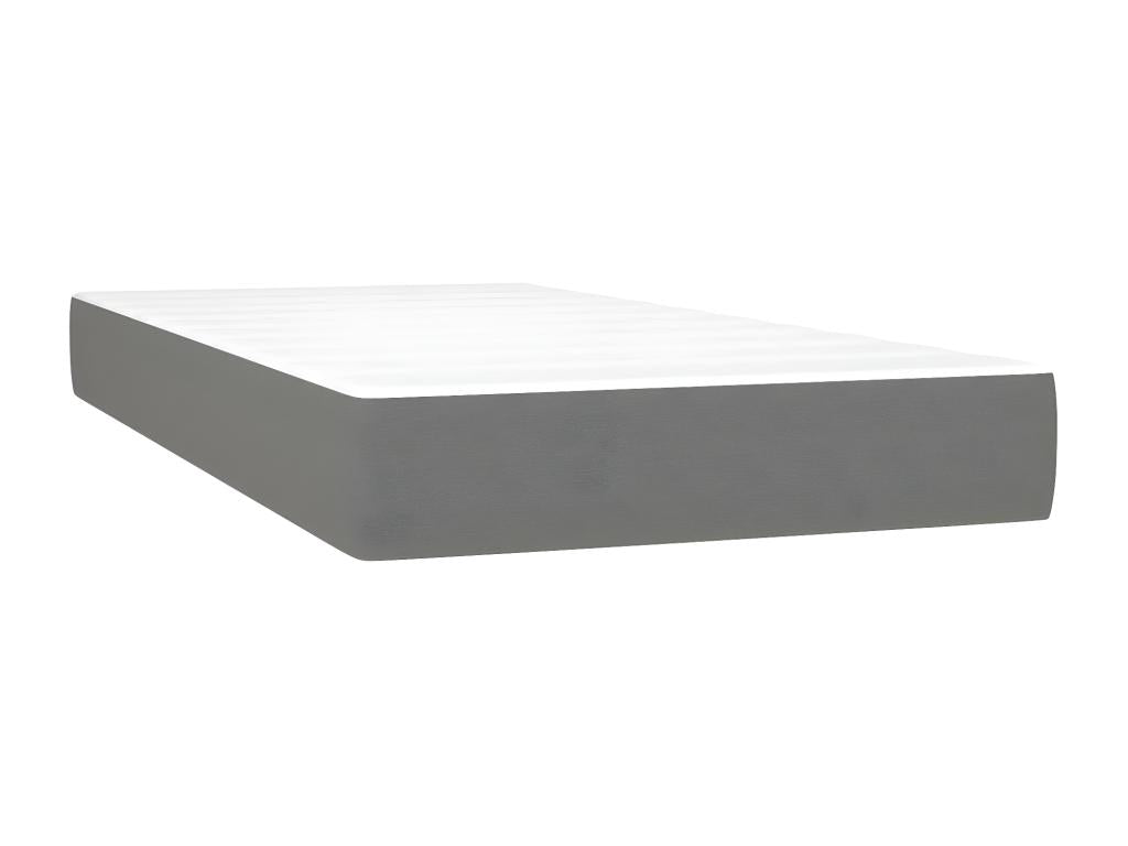 Sommier à Mobenze de lit avec matelas gris foncé 120x190cm tissu PERL83058