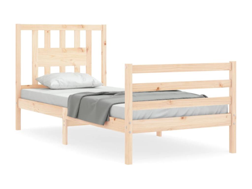 Cadre de lit sans matelas 100x200 cm bois massif IFTO44082