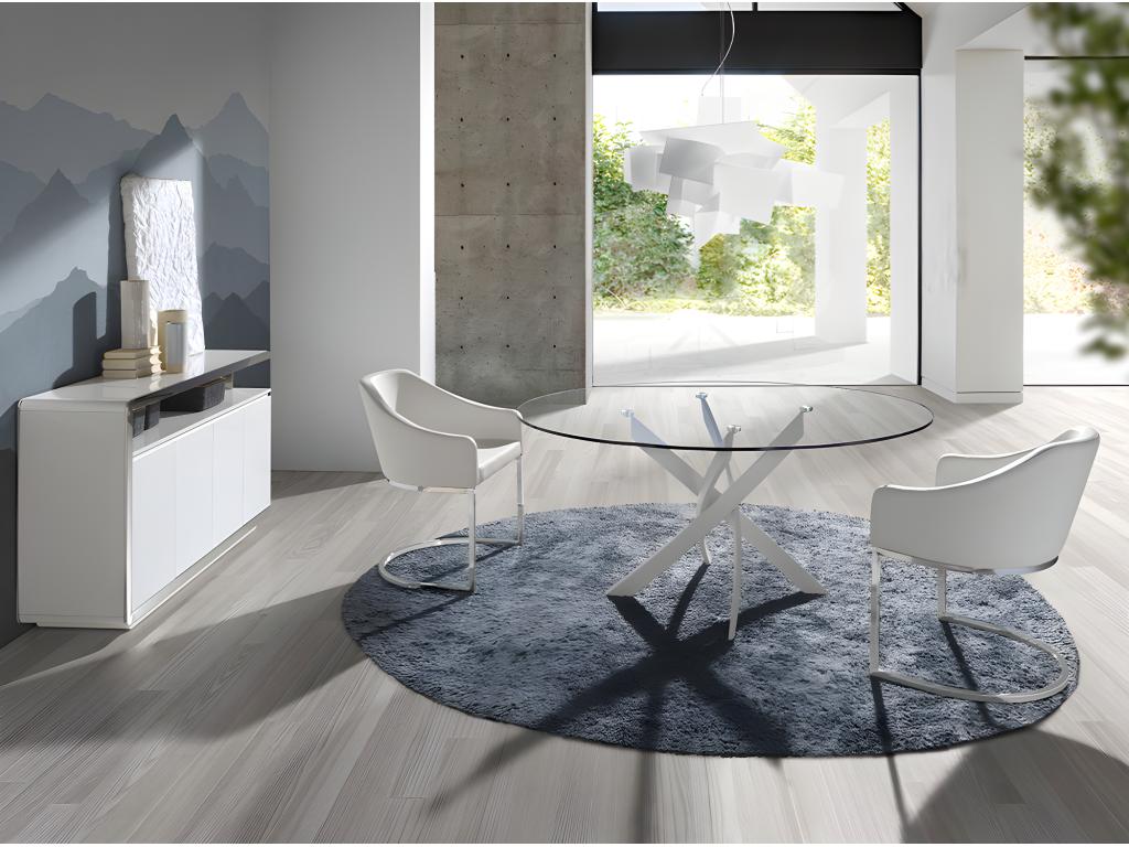 Table à manger ronde en verre 1138 Boislis MQAN86385