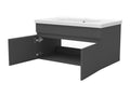 Meuble simple vasque 100cm avec miroir 3 couleurs dimmable anthracite DOGZ00973