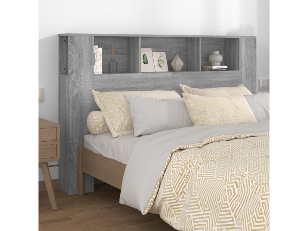 Armoire de tête de lit Boislis gris 160x18.5x104.5 cm YKPG27713