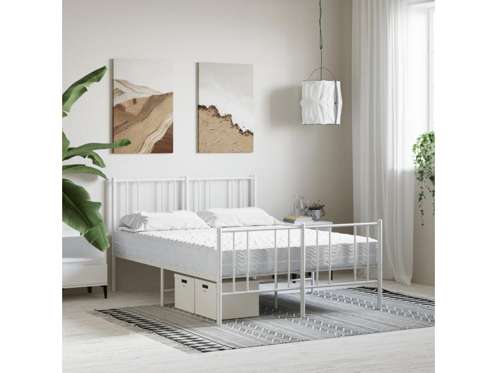 Matelas en mousse blanc 140x190 cm finitions H2 H3 MZHW42799