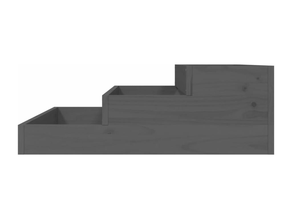 Jardinière Gris 78x78x27 cm Bois massif de pin KICL57835