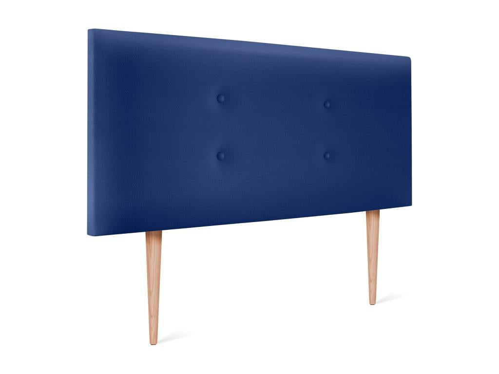 Boislis Tête de lit similicuir avec 2 Boislisées de boutons 110x105cm avec pieds Lits 105 - Bleu TIHB66684