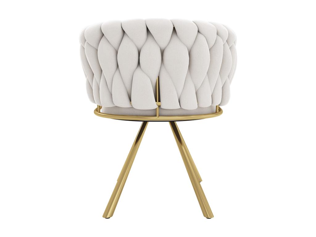 Lot de 4 chaises pivotantes en Mobenze avec accoudoirs - pieds en métal doré - Beige UMCN80361