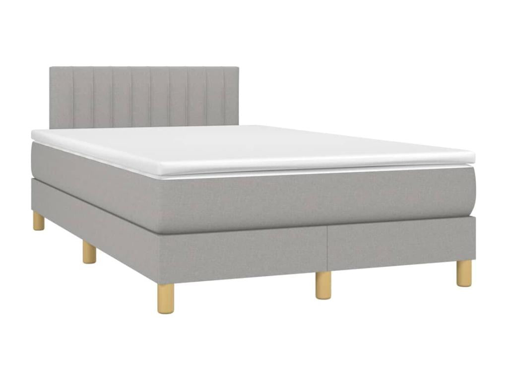 Lit à sommier tapissier avec matelas Gris clair 120x200cm Tissu OYEC38238
