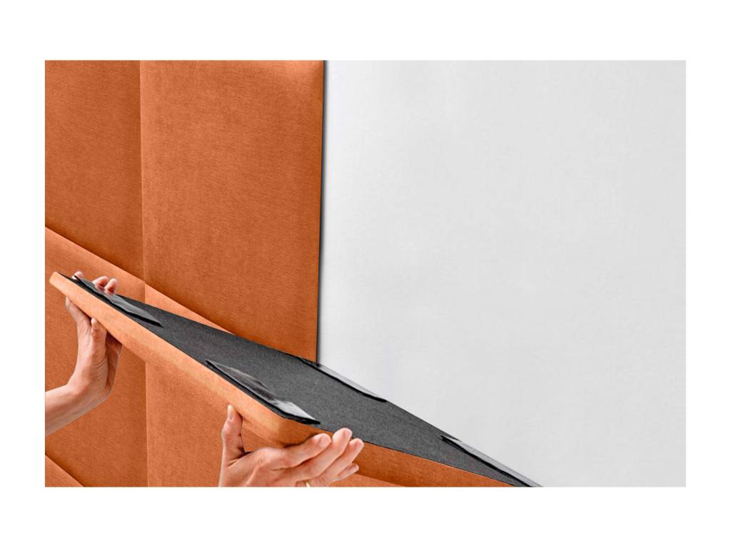 Boislis Tête de lit tapissée en tissu Aqualine composée de panneaux de lit autocollants interchangeables pour chambre de luxe Boislis 90 cm EYJK94599