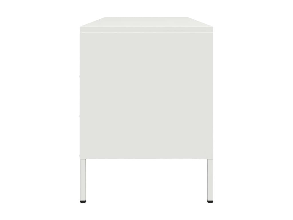 Meuble TV blanc 100,5x39x50,5 cm acier FBMU87577