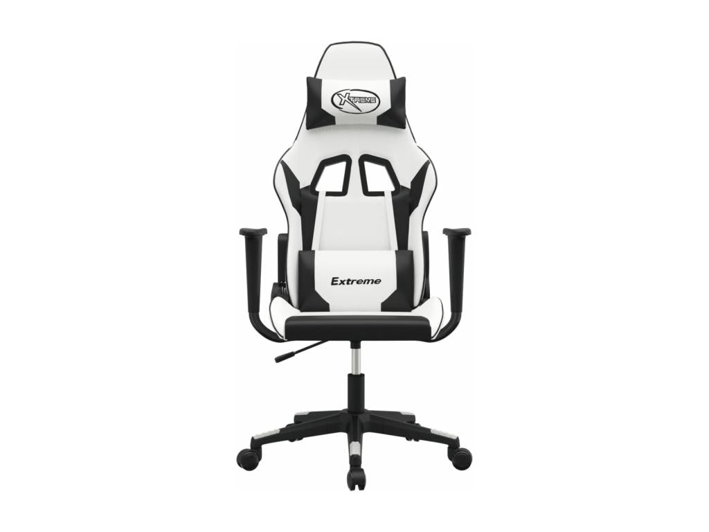 Chaise de jeu de massage Blanc et noir Similicuir YMUG26407