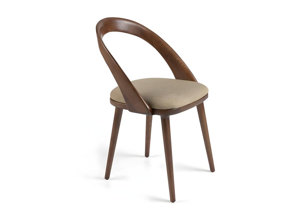 Chaise bois de frêne noyer et simili cuir Lazy - Lot de 2-Couleur Boislis 55 ZHNF04397
