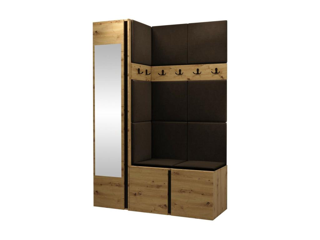 Meuble d'entrée Boislis 277 186x124x46cm Miroir Chêne Boislis - Marron CKMX18268