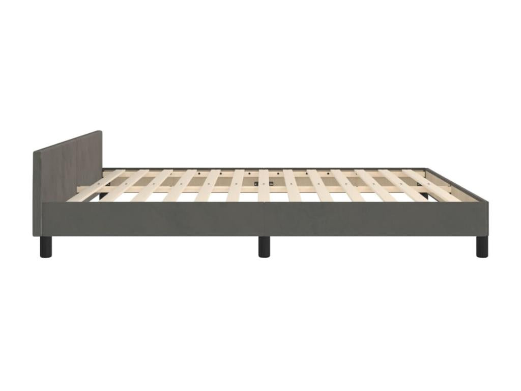 Cadre de lit sans matelas gris foncé velours DCPR51573