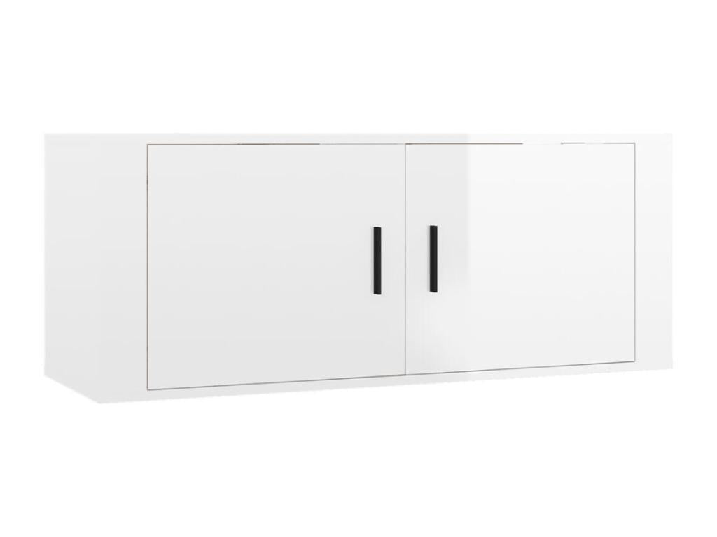 Meuble TV mural Blanc brillant 100x34,5x40 cm WEYM44115