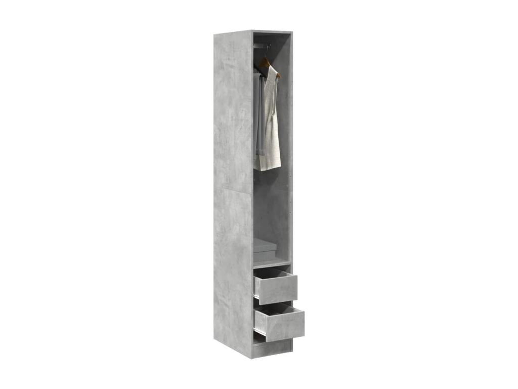 Garde-robe gris béton 30x50x200 cm bois d'ingénierie QZQA04685
