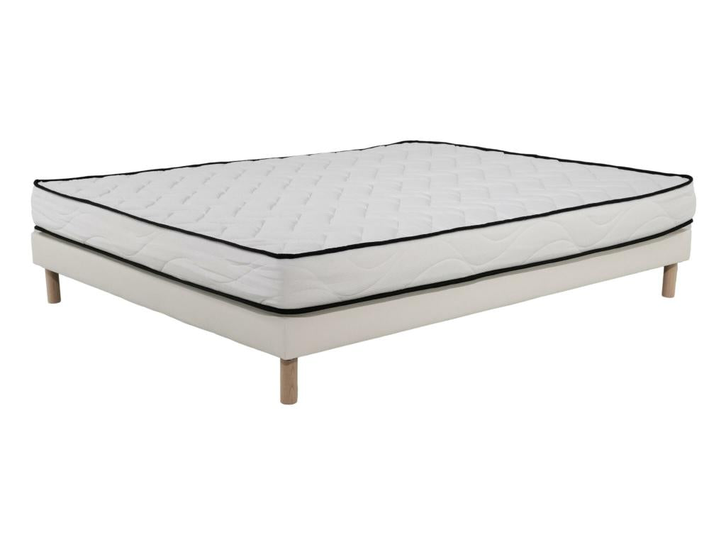 Ensemble Matelas mousse Confort - 140x190cm - mousse - 18 cm et Sommier Blanc XRFL02785