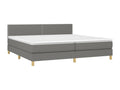 Lit à sommier tapissier avec matelas Gris foncé 200x200cm Tissu JVKY14846