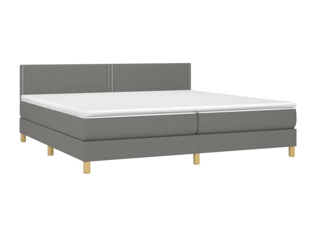 Lit à sommier tapissier avec matelas Gris foncé 200x200cm Tissu JVKY14846