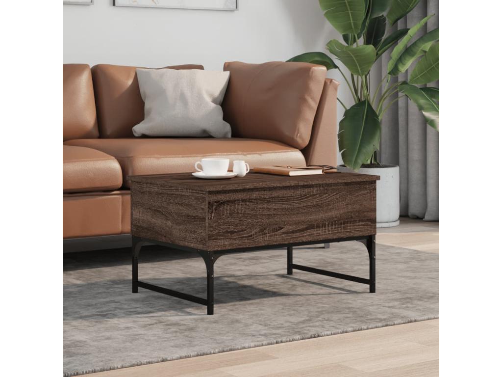 Table basse chêne marron 70x50x40 cm Mobenze d'ingénierie et métal AJCH05810