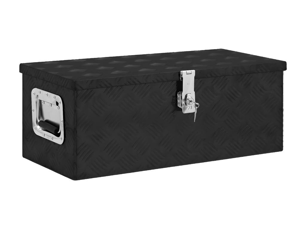 Boislis Premium - Boîte de rangement Noir 70x31x27 cm Aluminium UIKG60223