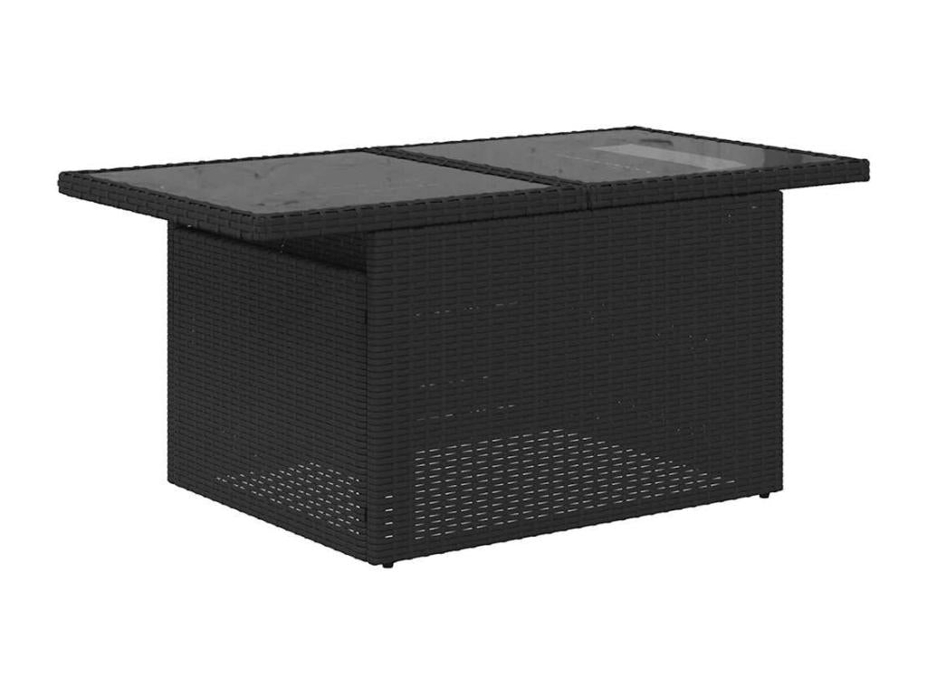 Salon de jardin 10 pcs avec coussins noir résine tressée ZOKC76346
