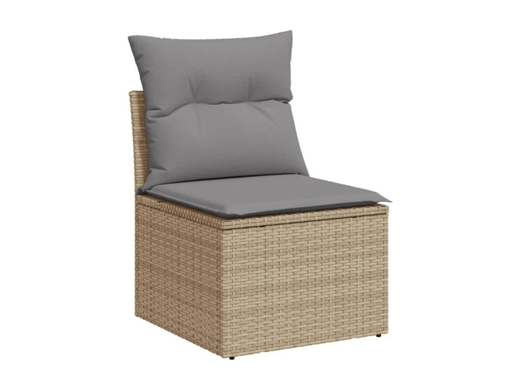Salon de jardin et coussins 11 pièces méBoislis beige résine tressée NIKR59795